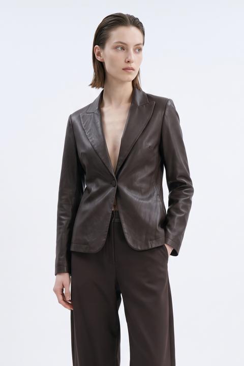 Giacca effetto pelle stropicciato moro - Autunno - Inverno 2027 | Brend