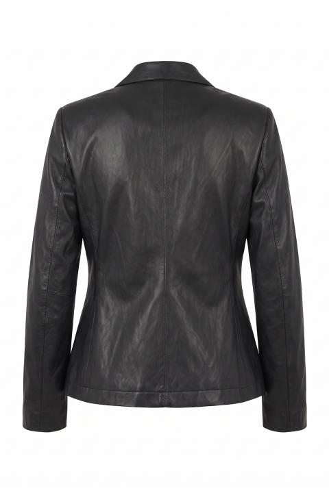 Giacca effetto pelle stropicciato nero - Autunno - Inverno 2027 | Brend