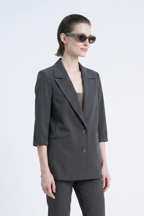 Giacca manica 3/4 risvolto antracite - Autunno - Inverno 2027 | Brend