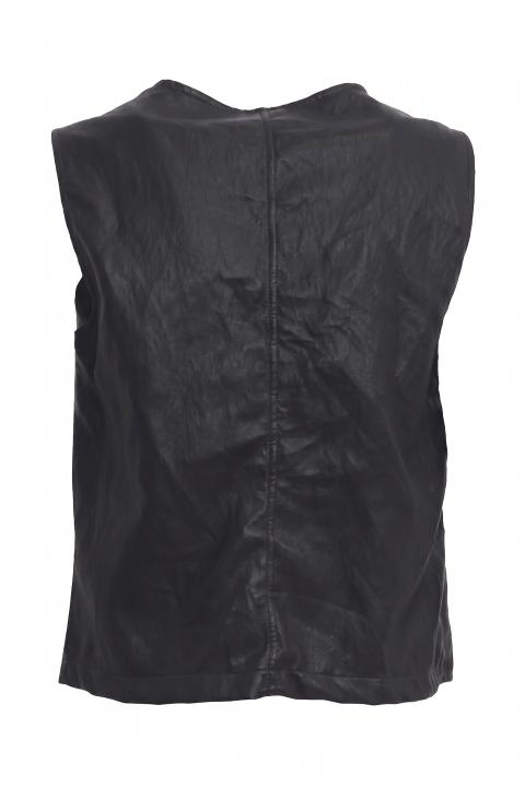 Gilet effetto pelle nero - Autunno - Inverno 2027 | Brend