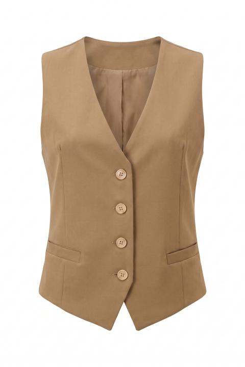 Gilet tasche filetto nocciola - Autunno - Inverno 2027 | Brend
