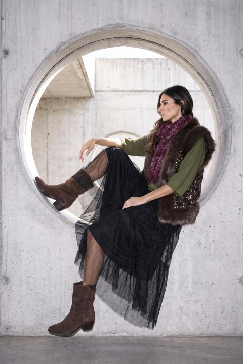 Gilet paillettes ecofur nero/moro - Autunno - Inverno 2027 | Brend