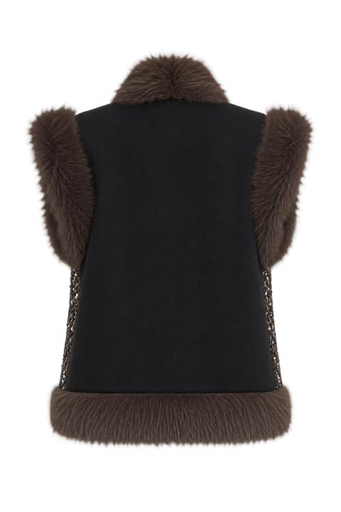 Gilet paillettes ecofur nero/moro - Autunno - Inverno 2027 | Brend