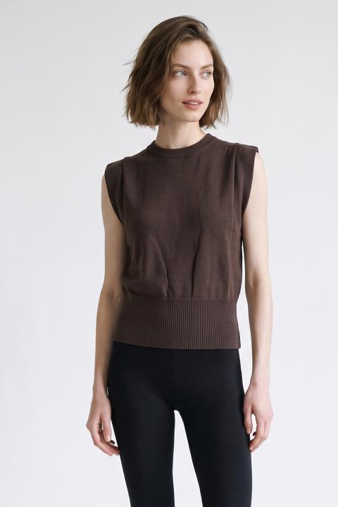 Gilet balza coste cioccolato fondente - Autunno - Inverno 2027 | Brend