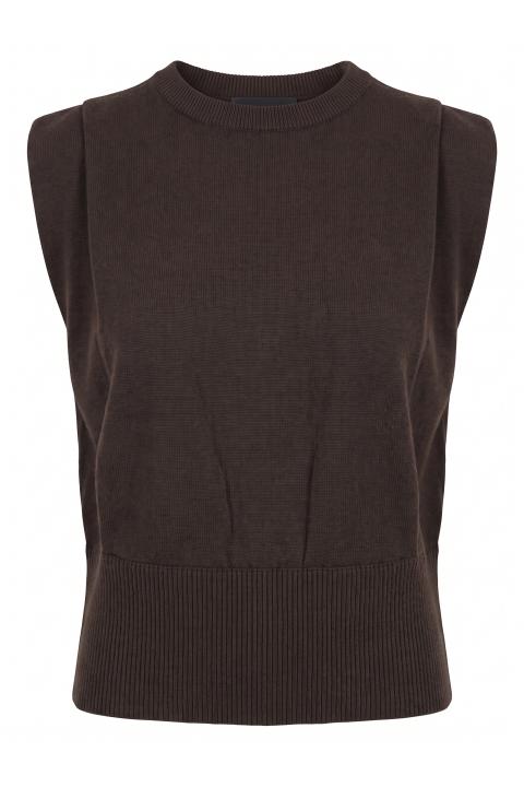 Gilet balza coste cioccolato fondente - Autunno - Inverno 2027 | Brend