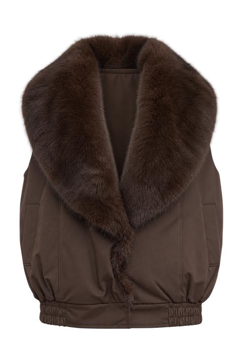 Gilet palloncino eco-fur moro - Autunno - Inverno 2027 | Brend