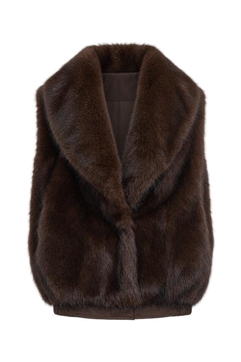 Gilet palloncino eco-fur moro - Autunno - Inverno 2027 | Brend
