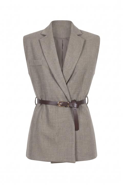 Gilet con cintura beige - Autunno - Inverno 2027 | Brend