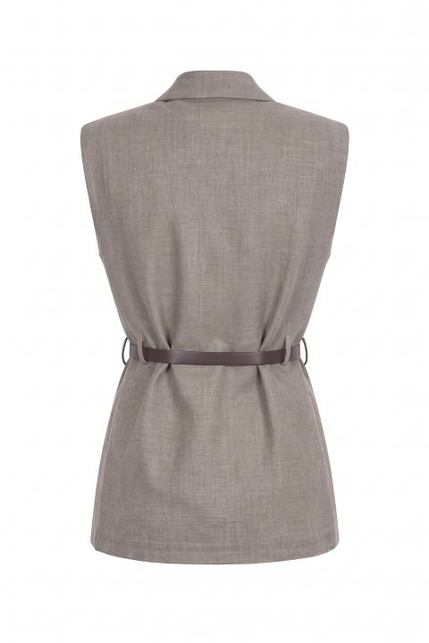 Gilet con cintura beige - Autunno - Inverno 2027 | Brend
