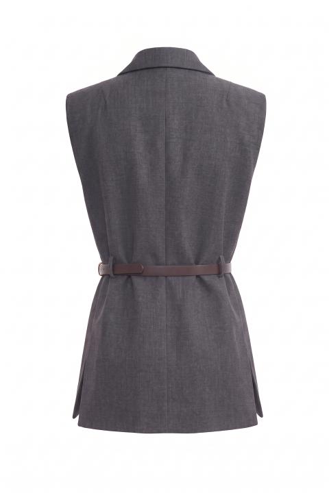 Gilet con cintura grigio - Autunno - Inverno 2027 | Brend