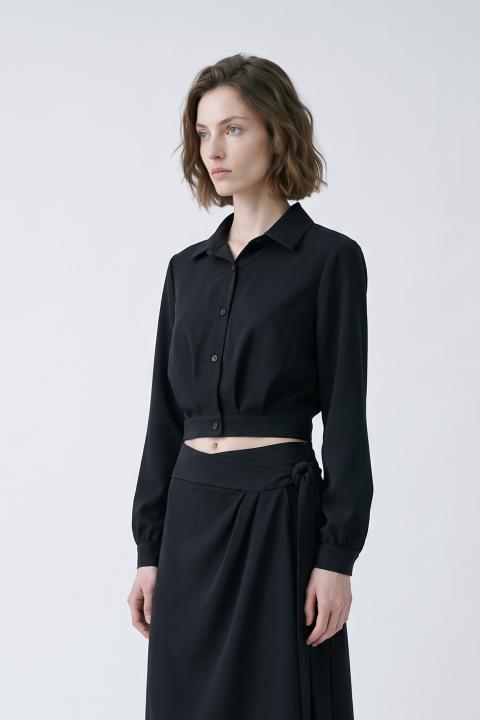 Giubbino-camicia mano lana nero - Autunno - Inverno 2027 | Brend