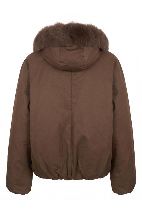 Giubbotto alamari pelliccia caffe' - Autunno - Inverno 2027 | Brend