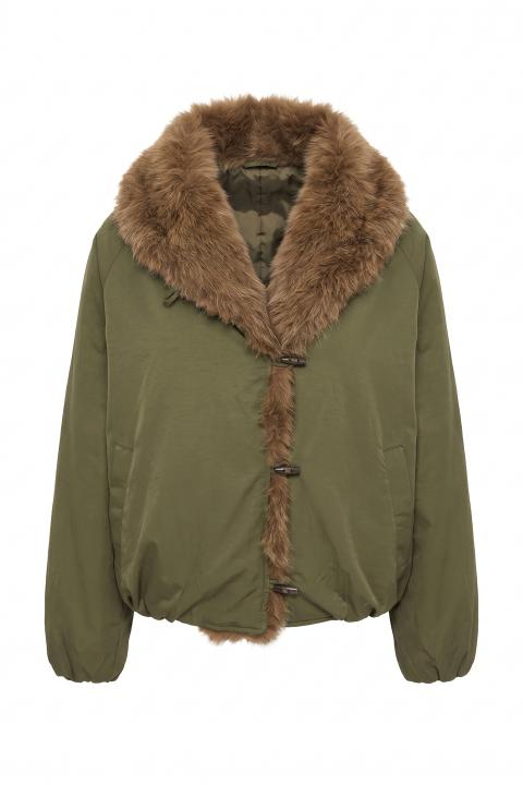 Giubbotto alamari pelliccia verde militare - Autunno - Inverno 2027 | Brend
