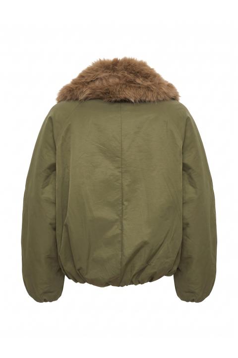 Giubbotto alamari pelliccia verde militare - Autunno - Inverno 2027 | Brend