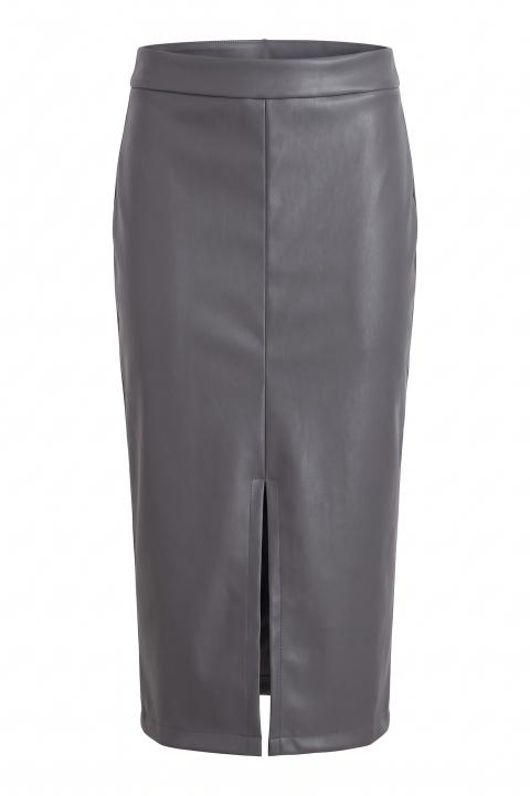 Gonna longuette effetto pelle grigio - Autunno - Inverno 2027 | Brend