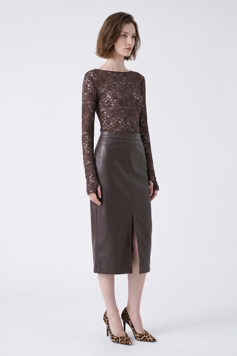 Gonna longuette effetto pelle moro - Autunno - Inverno 2027 | Brend