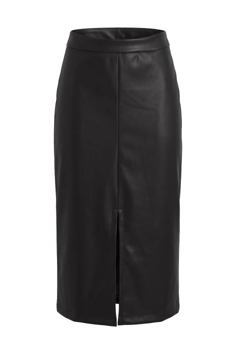 Gonna longuette effetto pelle nero - Autunno - Inverno 2027 | Brend