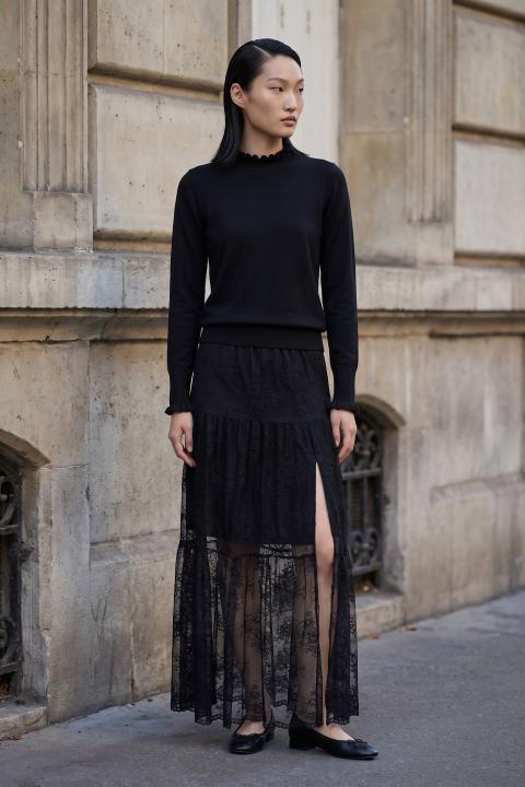 Gonna balze pizzo nero - Autunno - Inverno 2027 | Brend