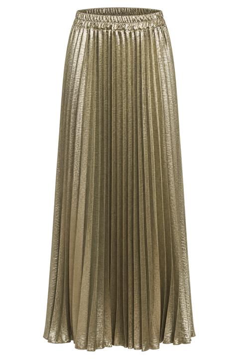 Gonna plissè laminata militare - Autunno - Inverno 2027 | Brend