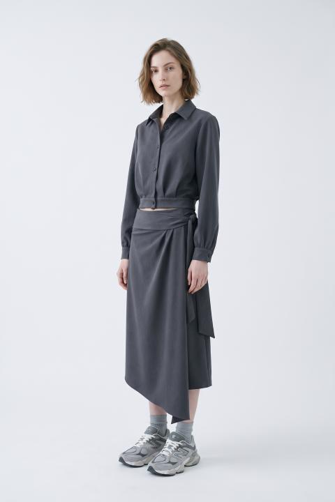 Gonna portafoglio asimmetrica grigio - Autunno - Inverno 2027 | Brend