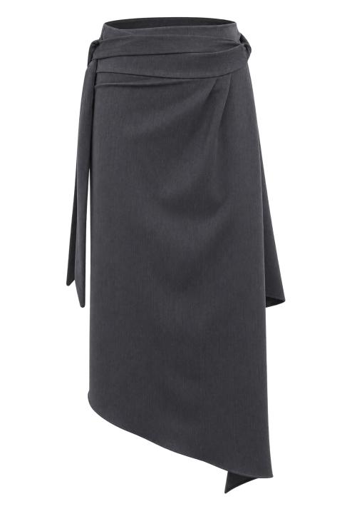 Gonna portafoglio asimmetrica grigio - Autunno - Inverno 2027 | Brend