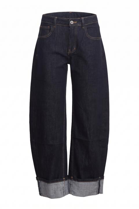 Jeans barrel risvolto denim scuro - Autunno - Inverno 2027 | Brend