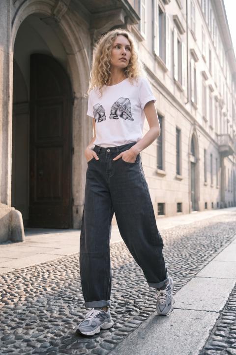 Jeans balloon risvoltino grigio scuro - Autunno - Inverno 2027 | Brend
