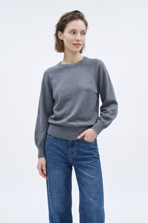 Maglia paricollo raglan grigio medio - Autunno - Inverno 2027 | Brend
