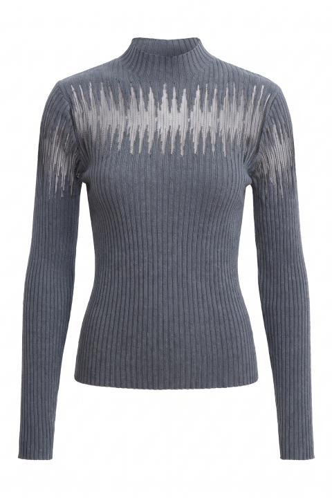 Maglia costine taglio laser grigio medio - Autunno - Inverno 2027 | Brend