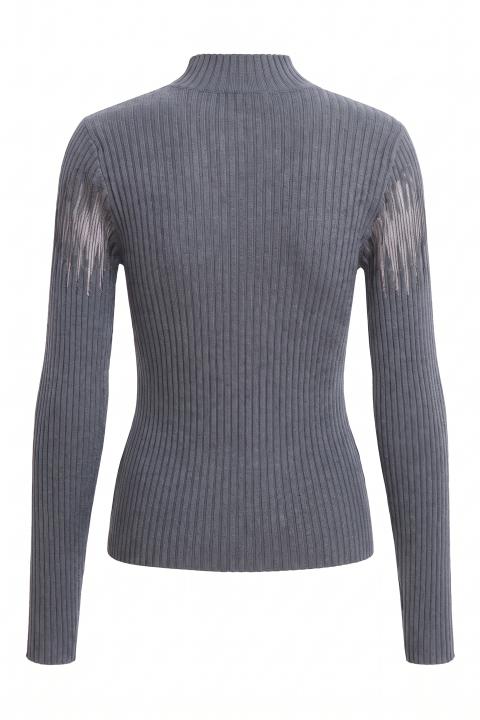 Maglia costine taglio laser grigio medio - Autunno - Inverno 2027 | Brend