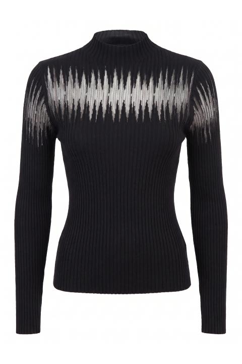Maglia costine taglio laser nero - Autunno - Inverno 2027 | Brend