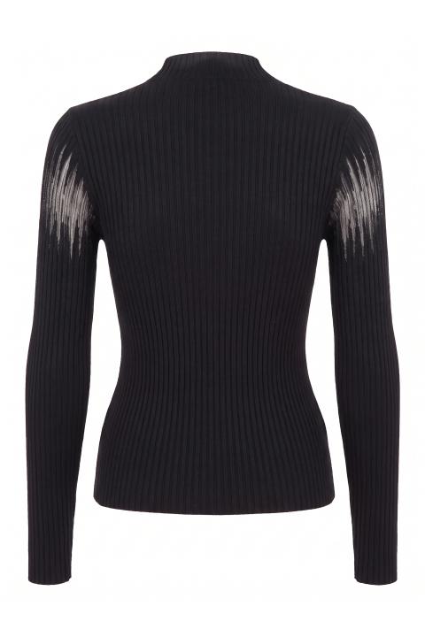 Maglia costine taglio laser nero - Autunno - Inverno 2027 | Brend