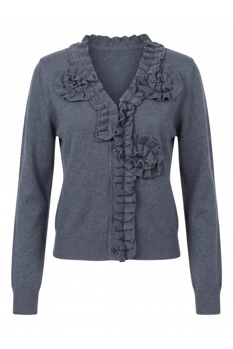 Cardigan rouches grigio medio - Autunno - Inverno 2027 | Brend