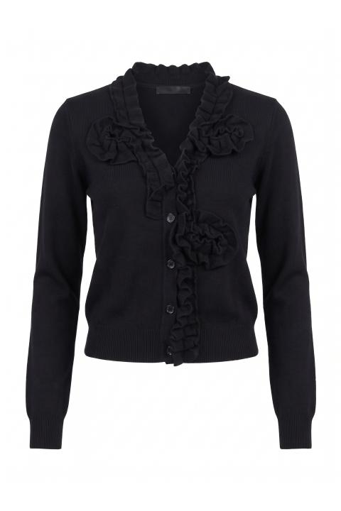 Cardigan rouches nero - Autunno - Inverno 2027 | Brend