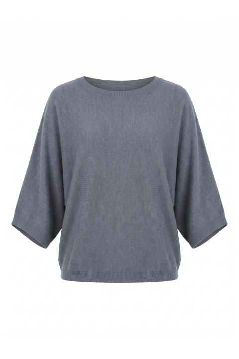 Maglia paricollo manica ampia grigio medio - Autunno - Inverno 2027 | Brend