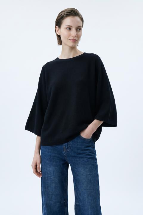 Maglia paricollo manica ampia nero - Autunno - Inverno 2027 | Brend