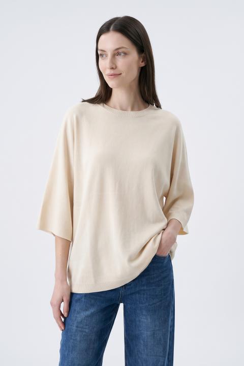 Maglia paricollo manica ampia panna - Autunno - Inverno 2027 | Brend
