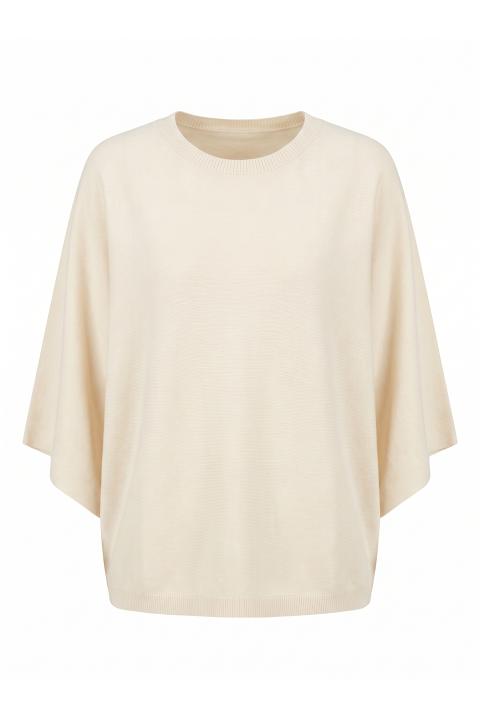 Maglia paricollo manica ampia panna - Autunno - Inverno 2027 | Brend