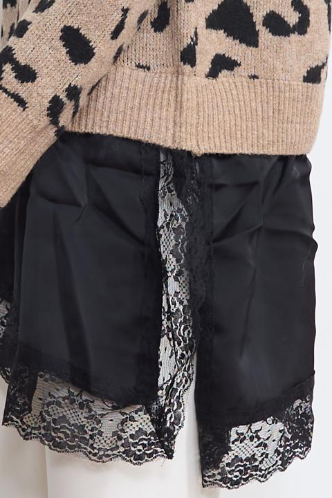 Maglia asimmetrica sottana animalier/nero - Autunno - Inverno 2027 | Brend