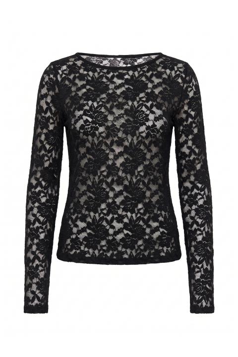 Maglia scollo barca pizzo nero - Autunno - Inverno 2027 | Brend