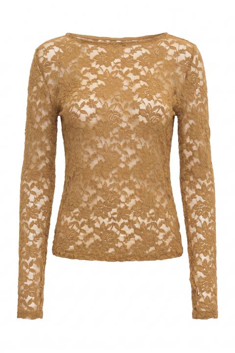 Maglia scollo barca pizzo senape - Autunno - Inverno 2027 | Brend