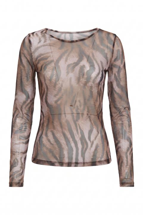 Maglia girocollo tulle stampato stampa animalier - Autunno - Inverno 2027 | Brend
