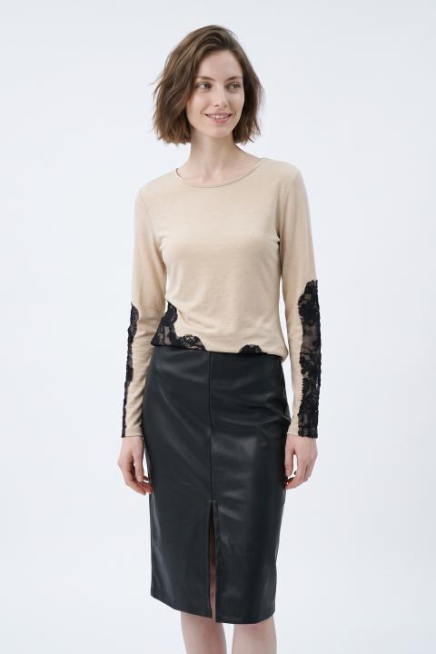 Maglia manica lunga inserti fango/nero - Autunno - Inverno 2027 | Brend