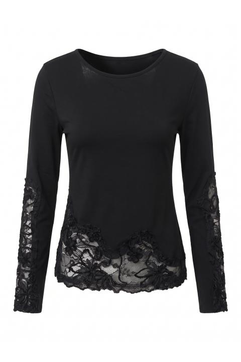 Maglia manica lunga inserti nero/nero - Autunno - Inverno 2027 | Brend