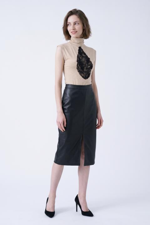 Maglia lupetto smanicata fango/nero - Autunno - Inverno 2027 | Brend