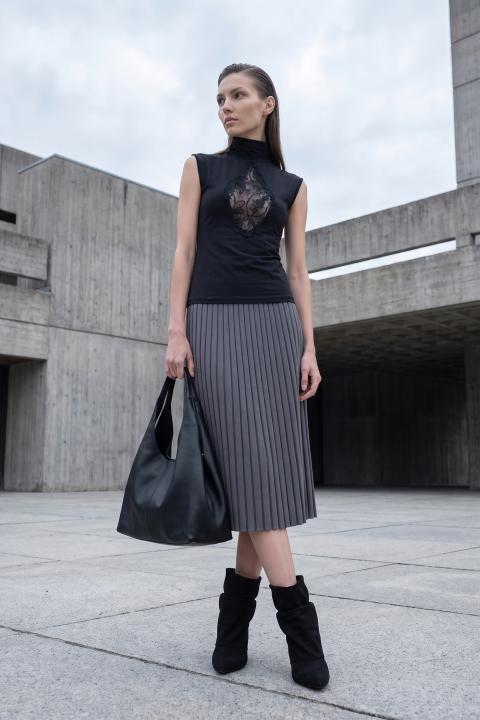 Maglia lupetto smanicata nero/nero - Autunno - Inverno 2027 | Brend