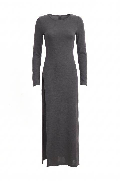 Maglia lunga spacco grigio scuro - Autunno - Inverno 2027 | Brend