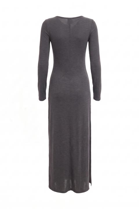 Maglia lunga spacco grigio scuro - Autunno - Inverno 2027 | Brend