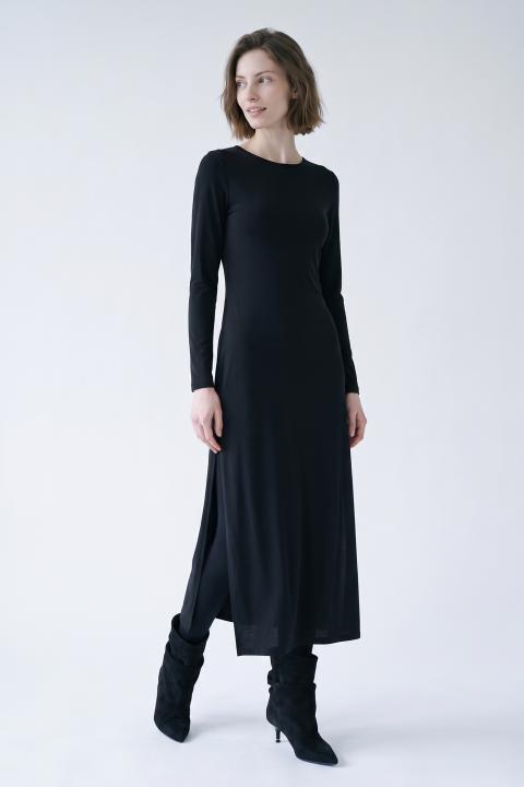 Maglia lunga spacco nero - Autunno - Inverno 2027 | Brend