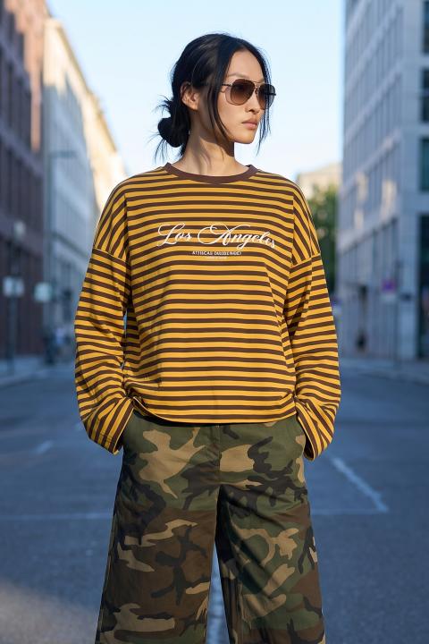 Maglia manica lunga L.A ocra/moro - Autunno - Inverno 2027 | Brend